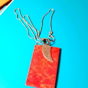 Orange and Silver Necklace